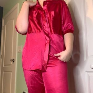 Vintage lingerie pajama set silky 100% nylon